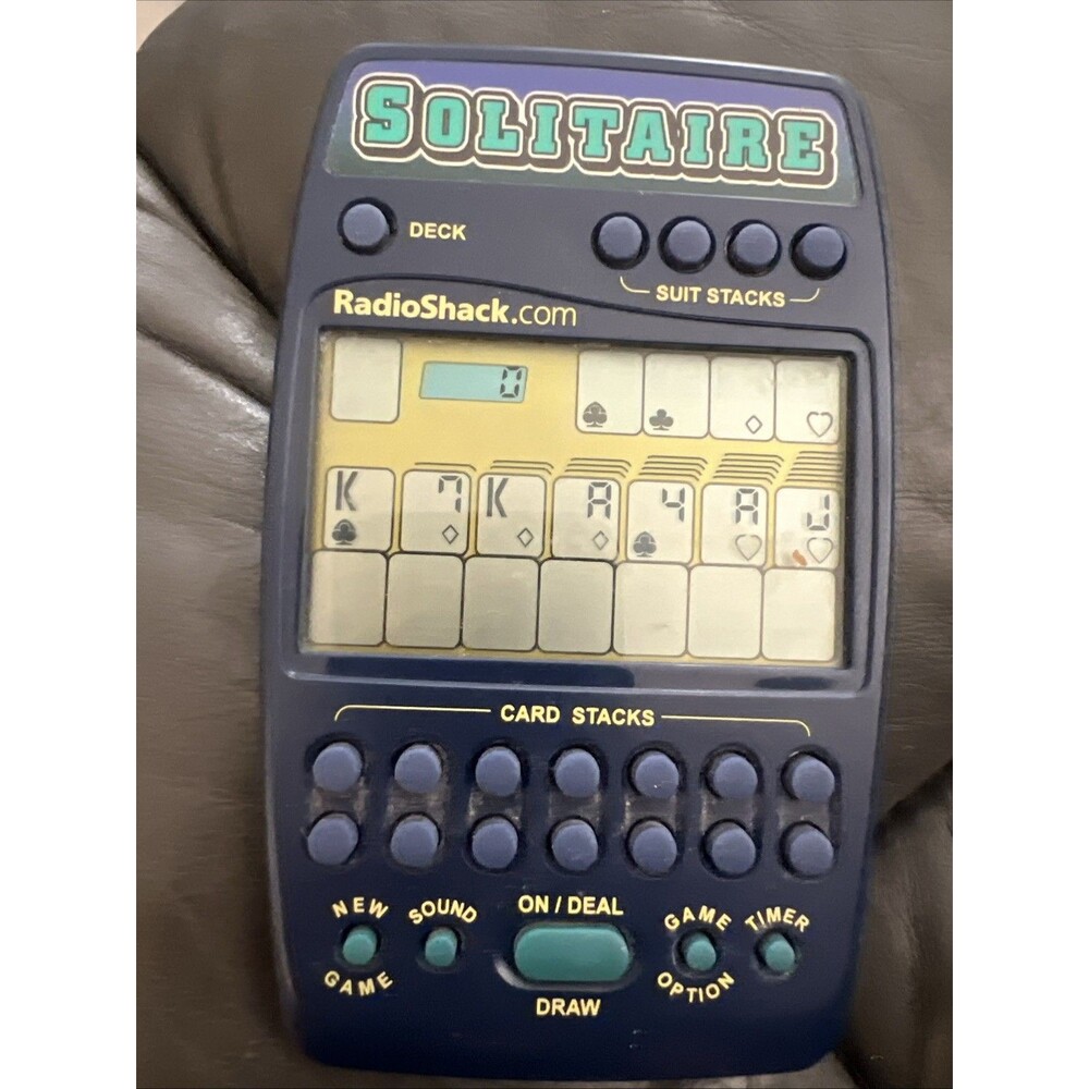 Vtg Radio Shack SOLITAIRE Electronic Handheld Travel Card Game 60-2697 WORKS